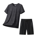 thumbnail image 2 of jobturf Men's 2 Piece Set Quick Dry Short Sleeve T-Shirt and Zipper Pocket Shorts Workout Sets Summer Plus Size Tracksuit M-5XL, 2 of 6