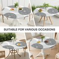 thumbnail image 7 of Gray Floral and Petal Pattern Round Fitted Tablecloth with Elastic Edge,Dining Table Cover Waterproof,Outdoor Round Tablecloth for Camping,Dining,Indoor and Outdoor, 7 of 7