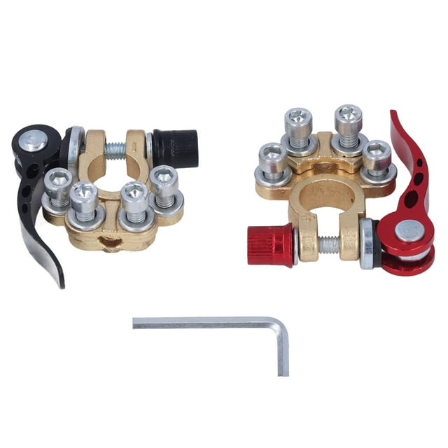 Kit de conectores de terminales de batería de automóvil, 2 piezas de conector de terminal de batería de automóvil, conector de terminal de batería de automóvil de repuesto, diseño aerodinámico