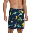 thumbnail image 2 of Fotbe Funny Spaceships Pajama Shorts for Men, Men's Pajama Bottoms, Sleepwear,Short Pajama Pants-Large, 2 of 9