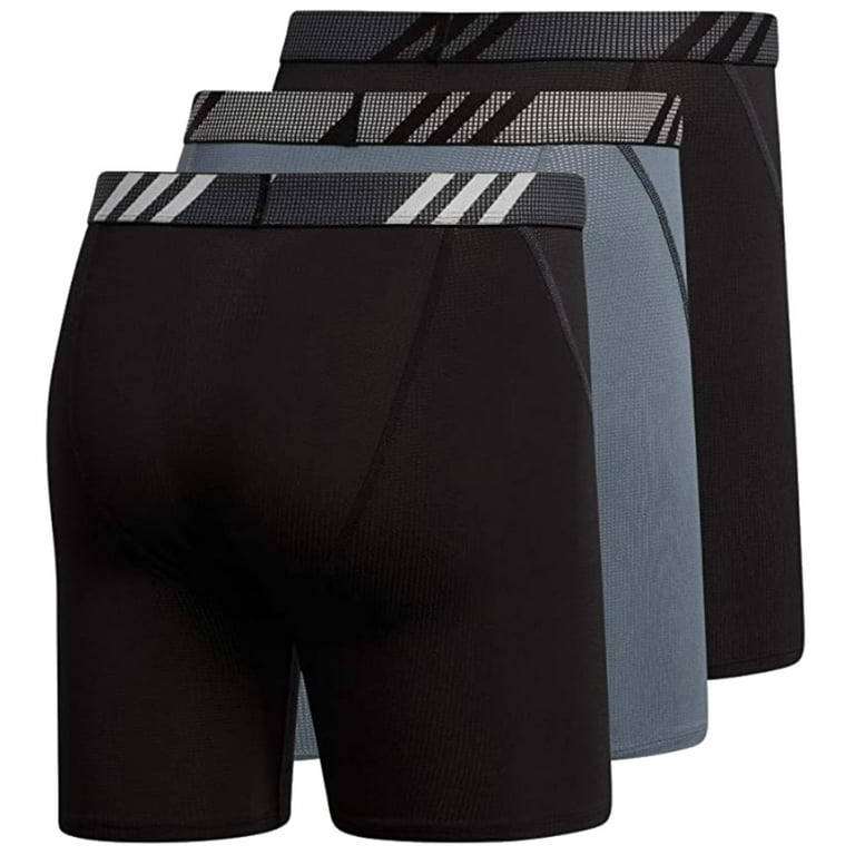 Adidas Men's Sport Mesh Boxer Brief Underwear (3-Pack) Black/Onix/Black  (XXL)