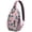 Palm, variant on Palm Inspired Sling Backpack with Hawaiian Floral Print, Lightweight Travel Crossbody Bag for Beach Vacation, Jungle Leaves, Colorful Exotic Botanical Design