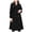 Black, variant on Women Woolen Coat Long Cape DoubleBreasted Hooded Wool Coat Casual A-Line Wool Trench Coat Peacoat with Belt