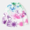 thumbnail image 4 of Boys Button Up Shirts Chest Pocket Fashion Tie-dye Long Sleeve Collared Dress Shirt for Kids Boy Girl Blouse, 7-8 Years Multicolor, 4 of 7