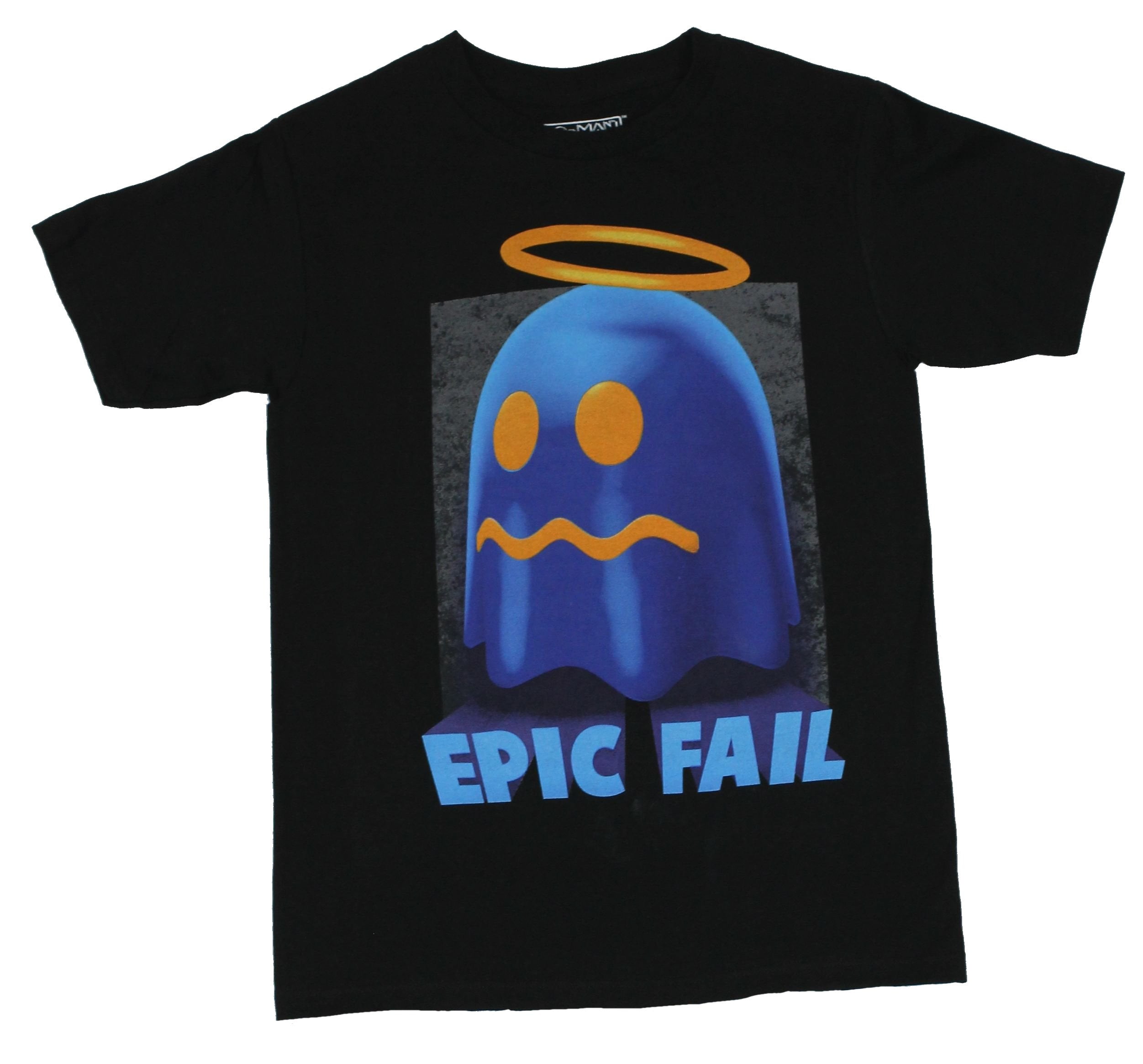 Pac Man PacMan Mens TShirt "Epic Fail" Haloed Blue Ghost Image
