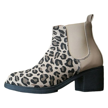 

PMUYBHF Women s Fashion Suede Thick High Heel Low Ankle Boots Plus Size Boots 36.98