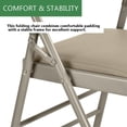 thumbnail image 5 of 4 Pack Heavy Duty Folding Chairs, Fabric Padded Seat & Back, Steel Frame, 350 lbs Capacity, Portable Chairs for Extra Seating, Parties, Office & Home Vinyl Beige, 5 of 10