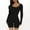 Black, variant on Lilgiuy Women's Threaded Low Neck Long Sleeve Hip-lifting Slim Jumpsuit for Work Office Business