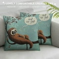 thumbnail image 3 of Nawypu  Cartoon Sloth On The Tree Throw Pillow Cover Lake Green Cute Funny Animal Star Decorative Pillow Case Home Decor Square Pillowcase, 3 of 5
