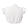 thumbnail image 4 of DHFJKG Womens Cropped Tank Tops Flounce High Neck Pleated Button Front Slim Fit Going Out Shirts Stylish Top, 4 of 4