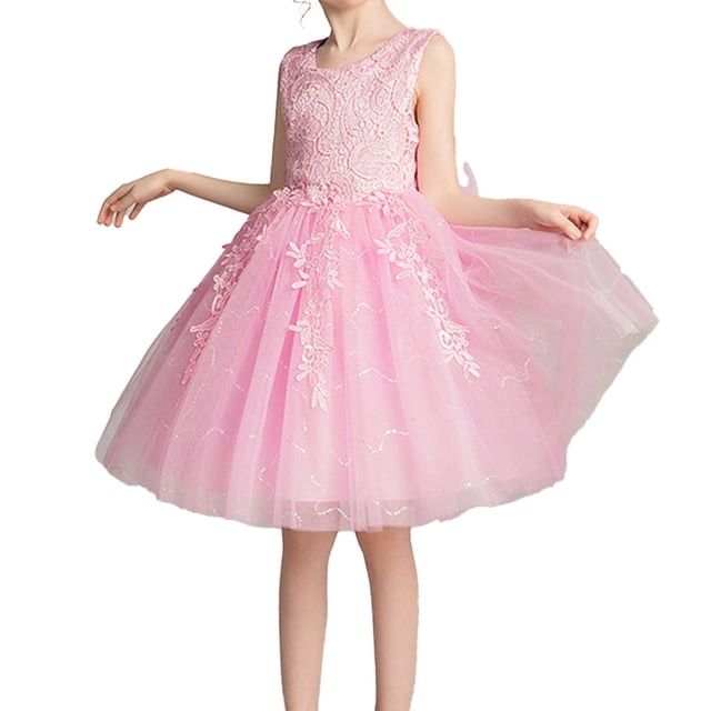 Yuyuzo Robe Florale pour Bébé Fille Nœud Papillon Robe de Princesse Mariage Robe de Fête d'Anniversaire en Tulle Superposé