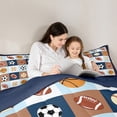 thumbnail image 5 of Castle Fairy Teens Sport Baseball Football Basketball 3 Pieces Queen Comforter Set,Ball Gamer Ultra Soft Bedding Sets,Geometric Plaid Bedding Comforter Set,Breathable Home Decor, 5 of 8