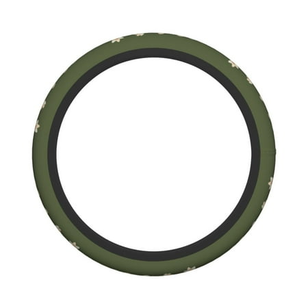 XMXY Car Steering Wheel Cover, Blooming Daffodils Illustration Non-Slip Jeep Truck Universal Elastic Steering Wheel Protector 15 inch