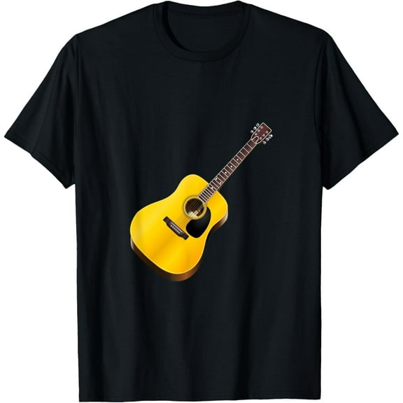Acoustic Guitar T-Shirt men and women can wear, black, white, gifts