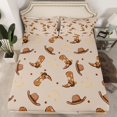 thumbnail image 2 of jejeloiu Vintage Cowboy Boots Bed Sheets,Rustic Western Hat King Sheets,Kawaii Daisy Flower Sheet Set For Boys,Microfiber Bedroom Decor,4pcs, 2 of 7