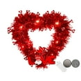 thumbnail image 2 of 12'' Lighted Valentine's Day Wreath Heart Rose Wreath for Front Door Romantic Decor, Timer Light up Rose Heart Wreath with Glitter Heart Red Pink White Light for Valentine's Day Wedding, 2 of 9