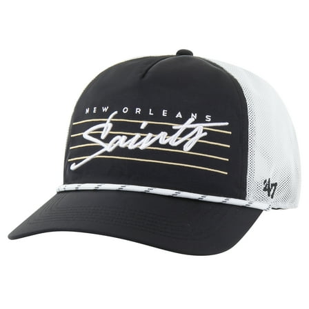 Men's '47 Black/White New Orleans Saints Downburst Relaxed Hitch Trucker Adjustable Hat