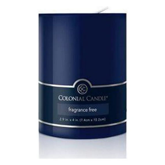 Colonial Candle CCFT34U.1479 3 x 4 in. Indigo Unscented Pillar Candle, Blue - Pack of 2