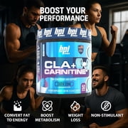 BPI Sports CLA + Carnitine Powder, Snow Cone, 50 Servings, Weight Loss & Lean Muscle Support (12.34 oz, 350g)