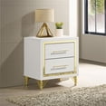 thumbnail image 4 of Pemberly Row Modern 2-drawer Wood Nightstand Bedside Table White and Gold, 4 of 14