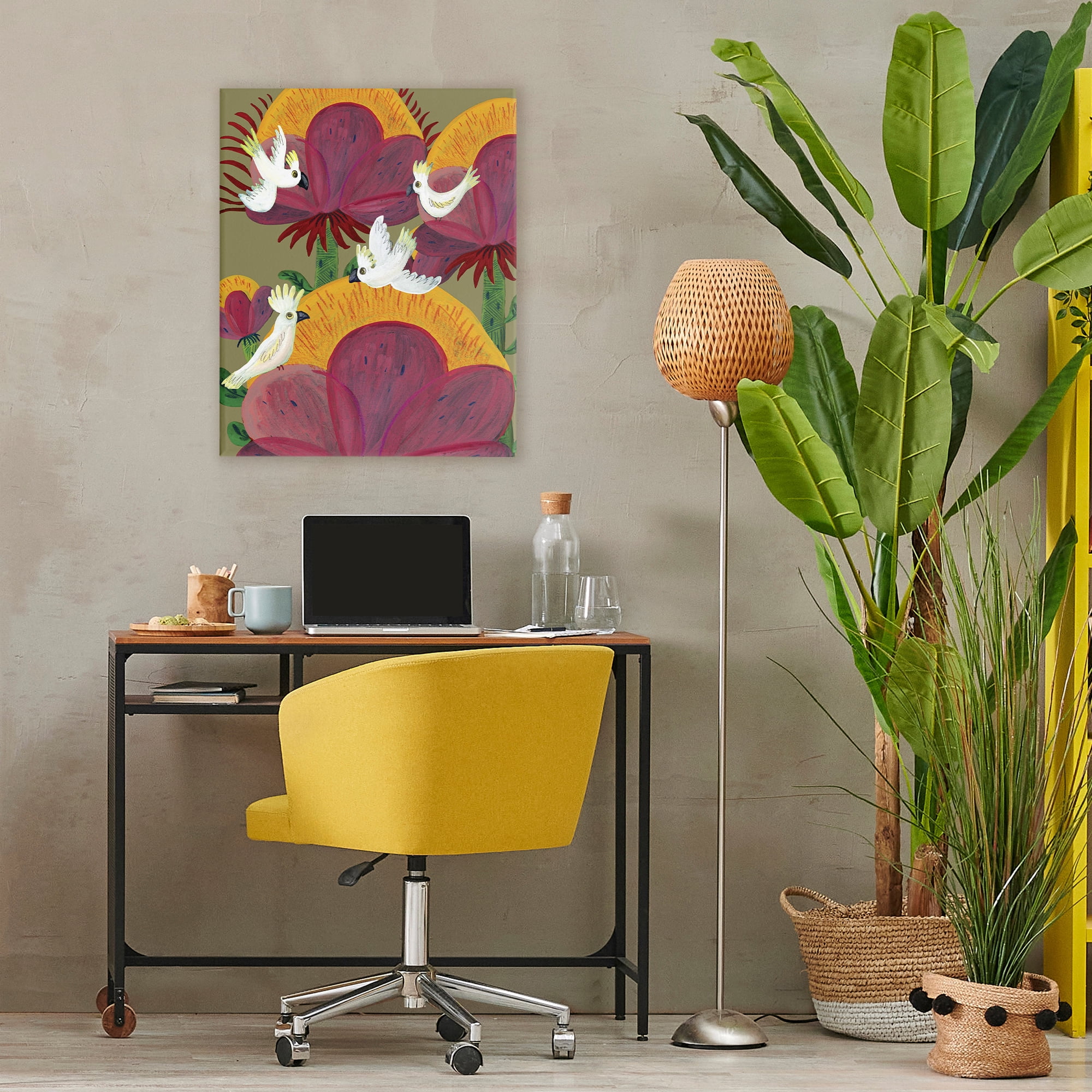 Stupell Industries Tropical Cockatoos & Plants Canvas Wall Art, design by Kay Widdowson