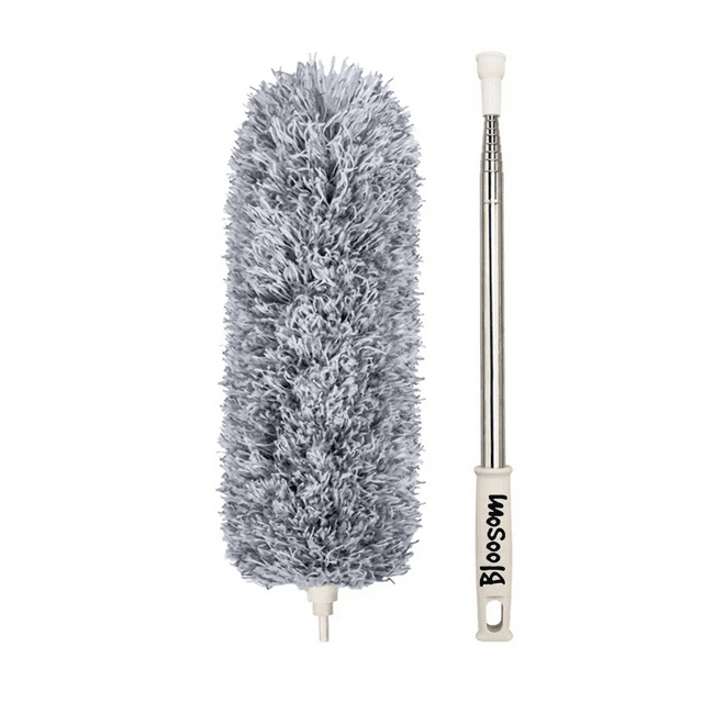 Plumero De Microfibra Bloosom Retráctil Para Limpieza De Techo Gris