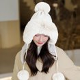 thumbnail image 4 of Dyfzdhu Women Fashion Winter Hat Plush Thicken Custom Warm Hats Wool Cap White, 4 of 5