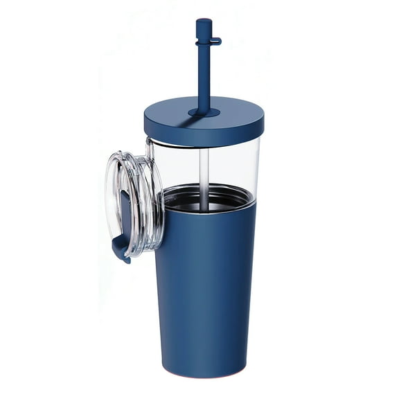 ASOBU Marina See-Through Triton Tumbler with Flexible Straw (Blue), ICT400B