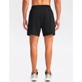 thumbnail image 3 of Pantalones cortos para correr Pudolla para hombre, entrenamiento atlético, negros, 3XL, 3 of 7