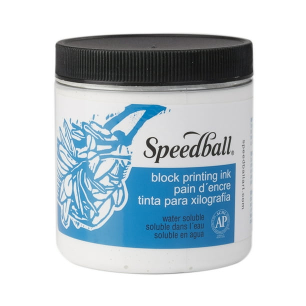 Speedball Block Printing Ink, WaterBased, 8 oz. Jar, White Walmart
