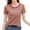 Red, variant on Lixiuxyad Woman Tee Women's Striped Retro Top Korean Style Full Loose Round Neck Short Sleeve Design Sense Color Contrast T Shirt