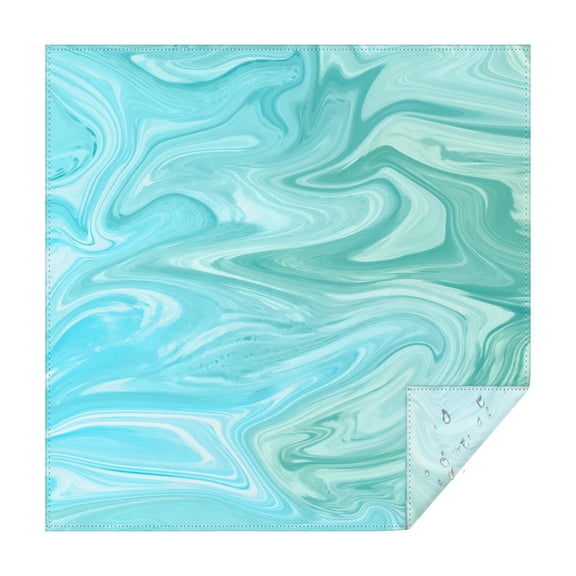 Square Tablecloth, Waterproof Polyester Table Cover, Wrinkle Resistant & Washable Fabric for Dining, Kitchen, Picnic, 52x52in(132x132cm), Liquid & Marble Print