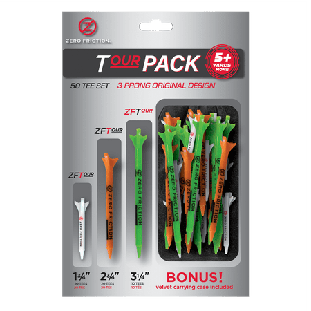 UPC: 0818234029199 | Zero Friction Golf Tee Variety Pack – 50 Tee Set (Multicolor  Multilength  Tour Tees)