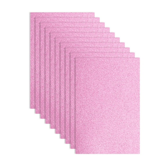 10 Pack Pink Glitters Foam Sheets, 8 x 12 Inch Self-Adhesive Sparkle EVA Foam Sheets for Crafting(1.5mm Thick)