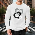 thumbnail image 7 of Stamzod Mens Workout Shirts Lover Heart Print Long Sleeve Gym T Shirt Home Wear Casual Valentines Pajamas Tshirts Shirts for Men White M, 7 of 7