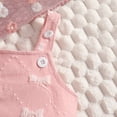 thumbnail image 6 of KPOPLK Newborn Baby Girl Clothes Summer Short Sleeve Ribbed Bubble Romper Bow Print Jumpsuit Infant Outfit 0 3 6 9 12 18 Months(0-3 Months,Pink), 6 of 9