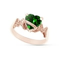 thumbnail image 2 of Heart Shape Simulated Emerald In 14K Rose Gold Over 925 Sterling Silver Ring Size 12.5, 2 of 5
