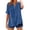 Blue 2, variant on Women Cotton Linen Embroidered Tops 3/4 Sleeve V Neck Summer Casual Blouses Solid Color Loose Fit Shirts Light Blue XL