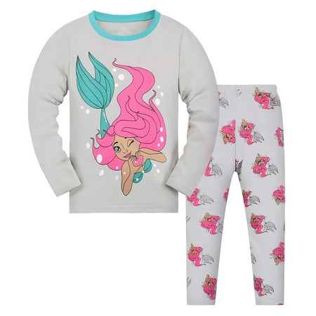 

Yzengfg Toddler Kids Baby Boys Girls Pajamas Casual Cute Print Long Sleeve Top Trousers Outfits Set Grey Size 8-9 Years