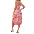 thumbnail image 3 of Vestido de maternidad de malla con fruncidos en los lados para mujer INSPIRE CHIC, vestido ajustado de tirantes para embarazadas, ideal para invitadas de boda, floral rojo, talla XXL, 3 of 6