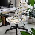 thumbnail image 2 of SCRAWLGOD Bee Daisy White Comfy Office Chair Cover Easy to Remove Scratch Resistant Boss Chair Slipcovers Breathable Anti-Dust Stretch Gaming Chair Covers, S, 2 of 7