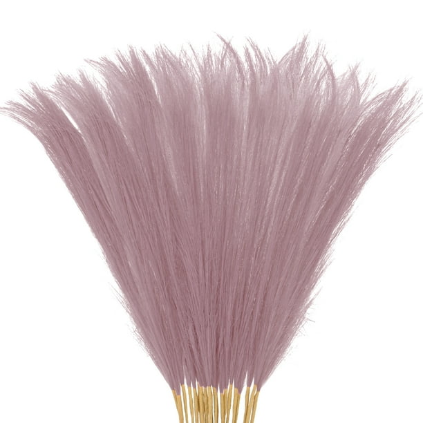 Uxcell 20 Paquete de Hierba Pampas Falsa 21.7" para Decoración del Hogar Boda Púrpura Claro