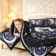 thumbnail image 3 of Homewish Halloween Skull Butterflies Twin Comforter Sets,Plant Mushrooms Bedding Set,Black Purple,Black Reversible,2 Pieces,1 Comforter and 1 Pillowcase, 3 of 7
