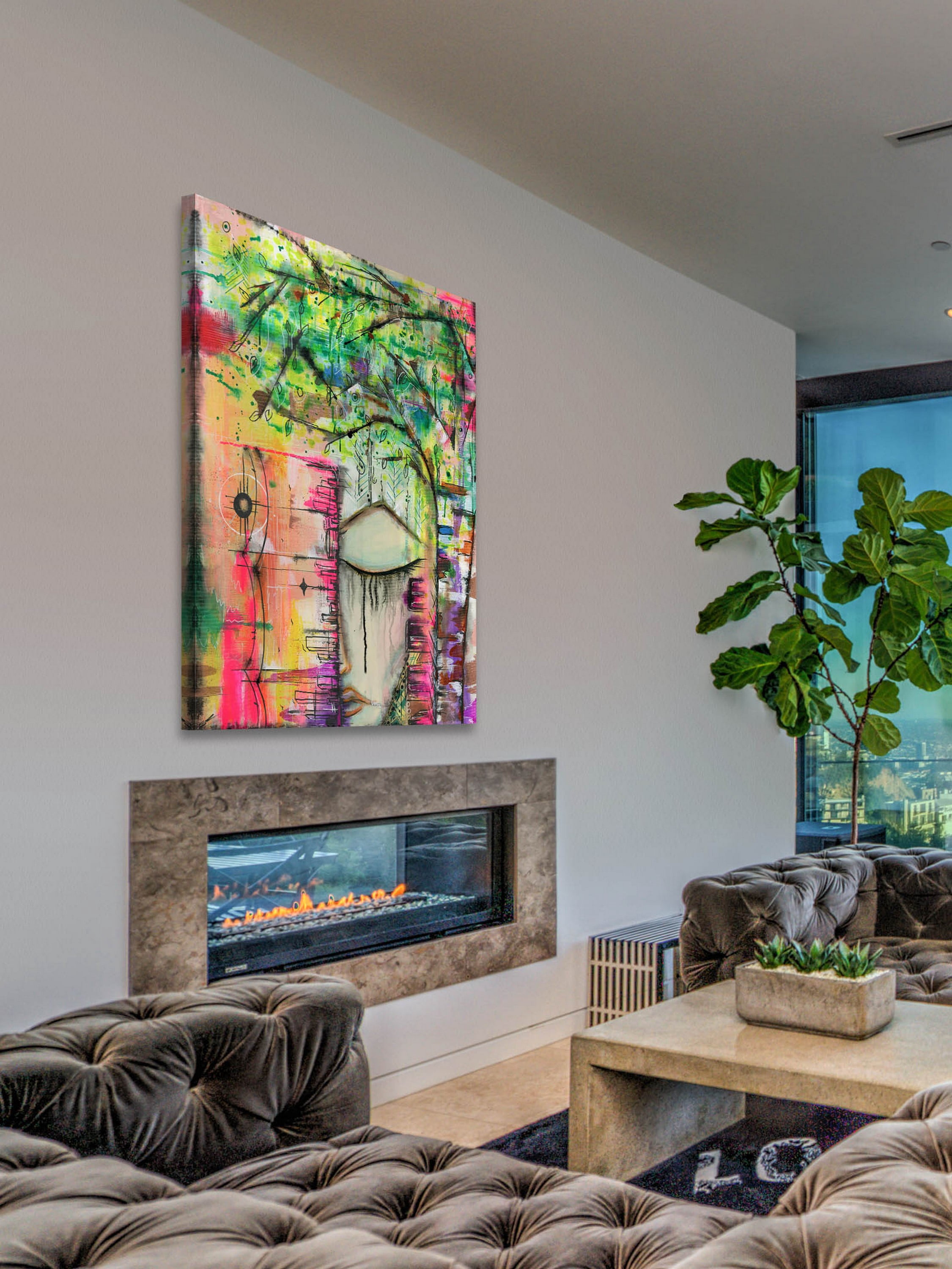 "Seattle Skyline" Painting Print on Wrapped Canvas