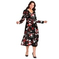 thumbnail image 2 of Avenue Women's Plus Size Ponte Fit And Flare Midi Dress, 2 of 2