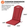 thumbnail image 2 of Pellebant High-Back Adirondack Chair Cushions, 50"x20"x2.5", Outdoor/Indoor Patio Cushions with Ties, Water-Resistant, Fade-Resistant, Comfortable Foam Padding (Cherry Red), 2 of 7