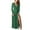 Green, variant on Solid Color Dress for Women 2025 Fashion Solid Color V-Neck Long Ankle Sleeve High Waist Dress Skirt Green