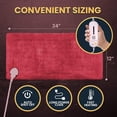 thumbnail image 5 of Sleek Relief Fast-Heating & Auto Shut off Electric Heating Pad for Back Pain and heating pads Cramps Relief - 3 Temperature Settings Hot Heated Pad , XL, Red, 5 of 6