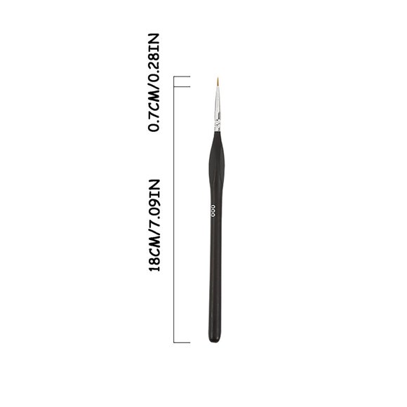 Dsseng Professional Miniature Detail Paint Brush  Fine Detail Nylon Tip Paint Brush for Watercolor  Gouache  Oil Painting and Acrylic  1 PC  Size 000