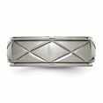 thumbnail image 3 of Titanium Polished X-Design 8mm Satin Center Ridged Edge Band, 3 of 10